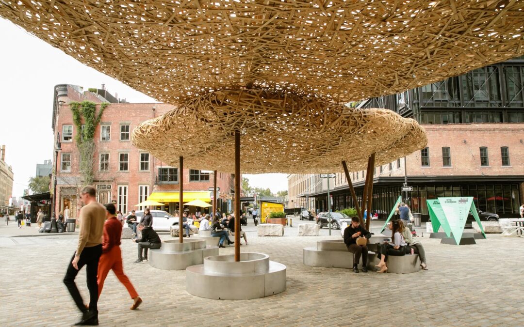 An Elegant ‘Bamboo Cloud’ Floats Over Manhattan’s Gansevoort Plaza