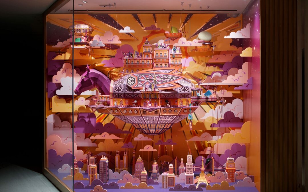 In Tokyo, an Adventurous Steed Charges Forward in an Energetic Paper City by Zim&Zou