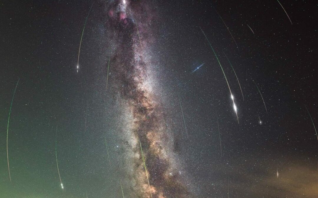 Bisected by the Milky Way, a Stellar Image Captures the Perseid Meteor Shower Raining Down on Stonehenge